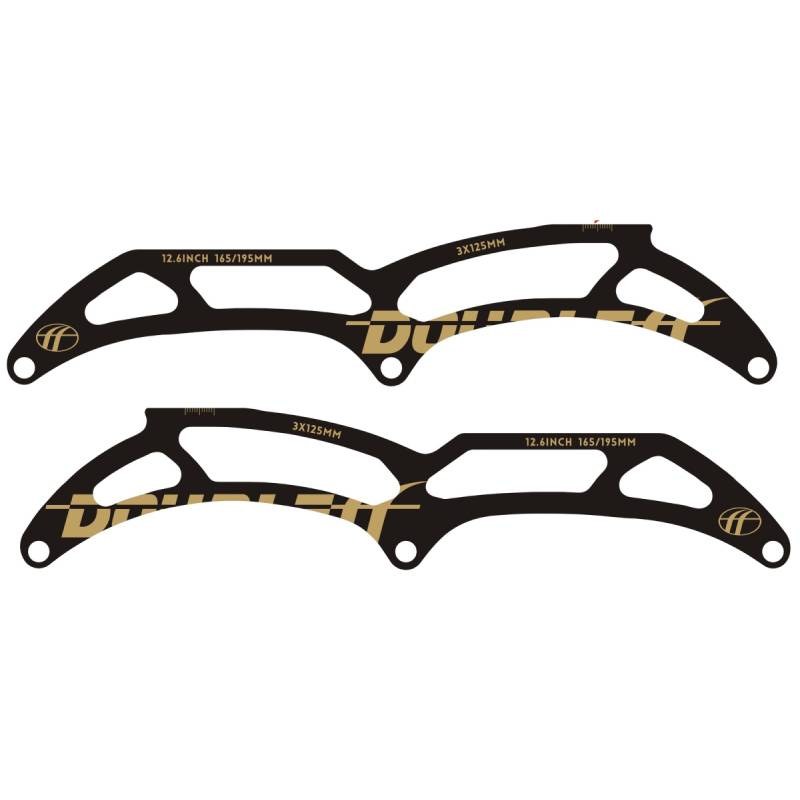 Double FF A2 Frames – Black/Gold – 7000 Aluminum – Entry-level Inline Skate Frame Double FF A2 Frames – Black/Gold – 7000 Aluminum – Entry-level Inline Skate Frame