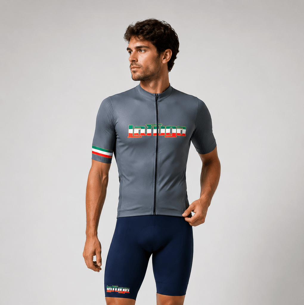 LaFuga cycling jersey – Aero jersey – Grijs/Italian Logo